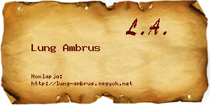 Lung Ambrus névjegykártya